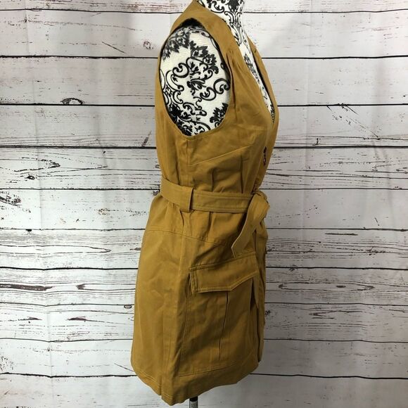 Revolve Stevie May Alto Cotton Twill Belted Zip Up Mini Dress Mustard Yellow - Picture 2 of 11